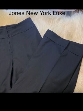 SALE!! Cuffed high rise trousers long blue black JNY